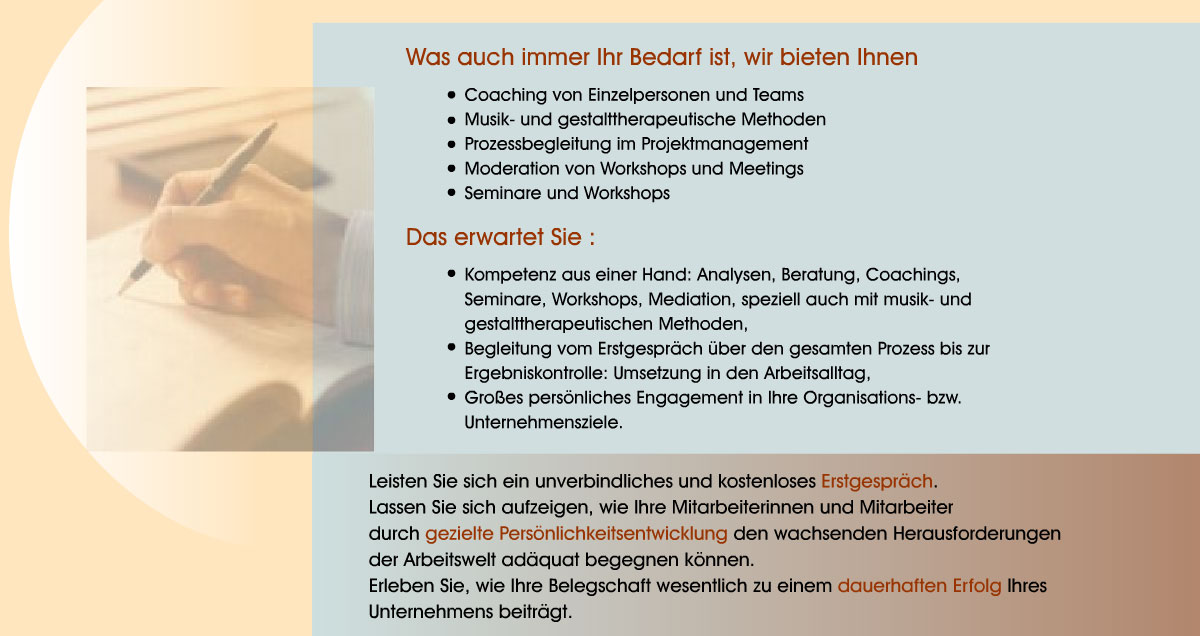Inhalt der Seite Angebot