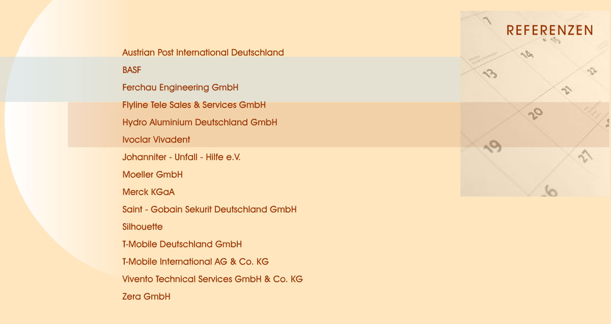 Inhalt der Seite Referenzen